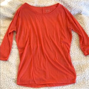 Flowy coral 3/4 sleeve shirt